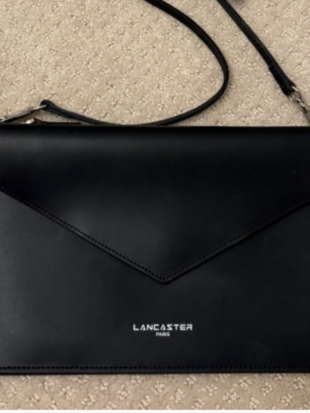 Lancaster Black Leather Women's Envelope Wallet